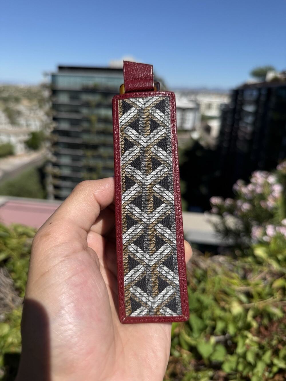 Rare Vintage Goyard Paris Custom Comb Holder Woven Chevron Leather 233 St Honore